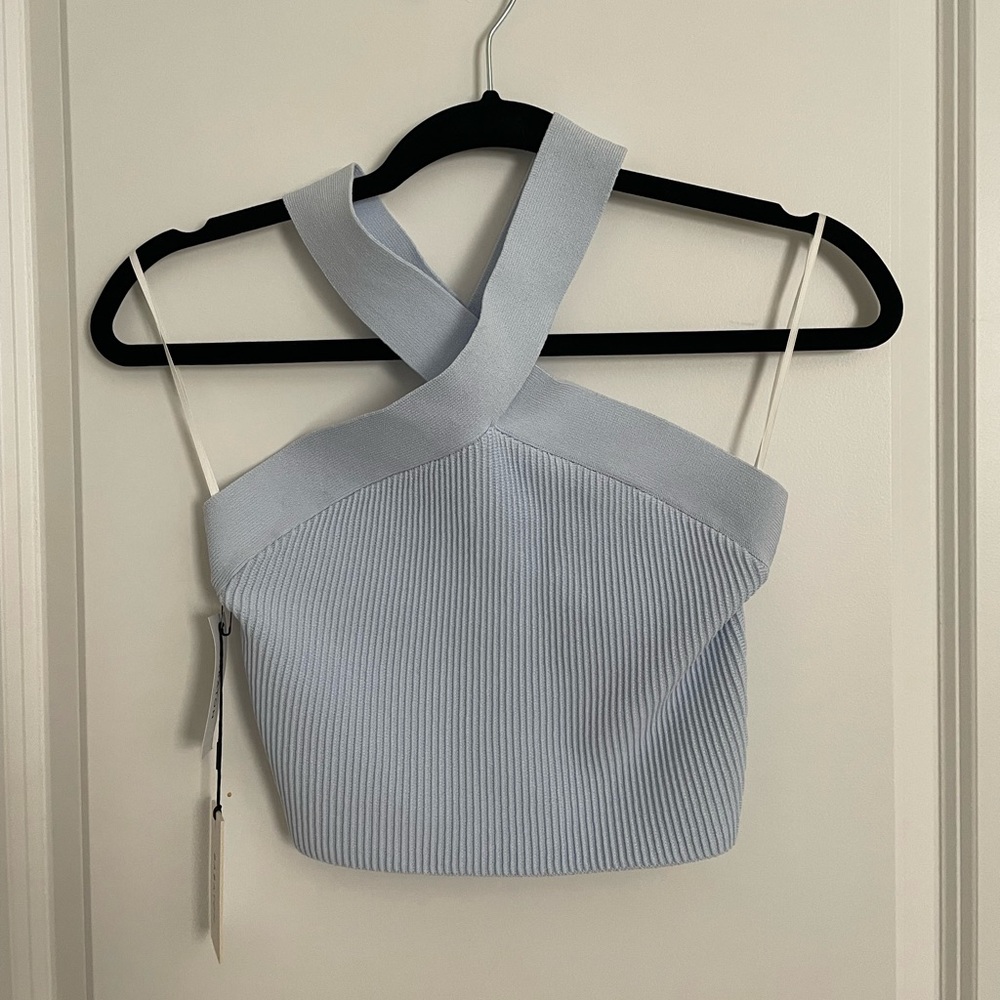 Aritzia Babaton Sculpt Knit Criss Cross Cropped Tank
